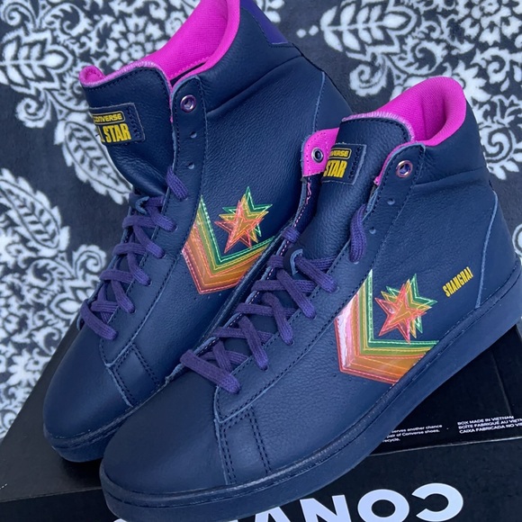 Converse Pro Leather Hi Obsidian/Hyper Magenta MEN`S - Picture 7 of 16